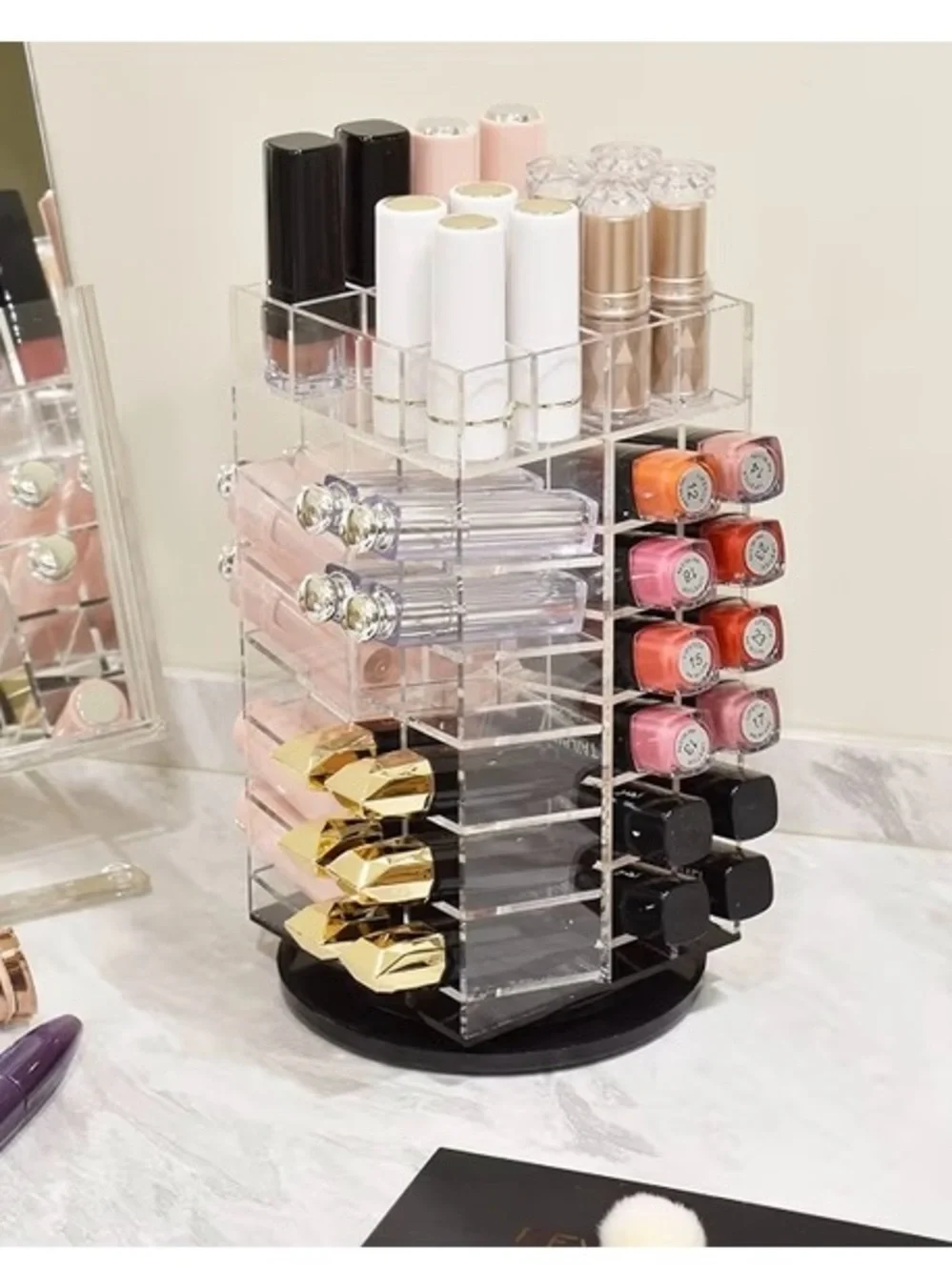 Clear Rotating Lipstick Tower Organizer - Clear